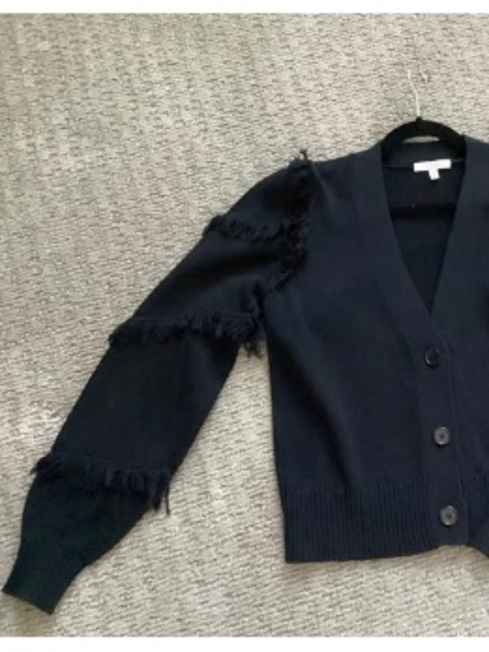 Adorable fringed sleeve black cardigan BNWOT